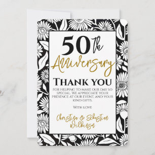 50th Anniversary Thank You Minimal Sunflower  Card