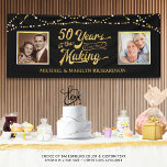 50th Anniversary Then & Now Photos | Black & Gold Banner<br><div class="desc">Honour and celebrate the golden anniversary couple and welcome party guests with this black and gold banner sign featuring THEN and NOW photos of the couple. The design features retro typography stating 50 YEARS IN THE MAKING and lets you personalize it by including their wedding year as part of the...</div>