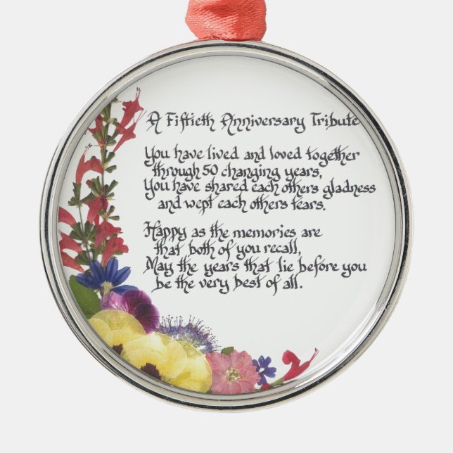 50th Anniversary Tribute Metal Ornament (Front)