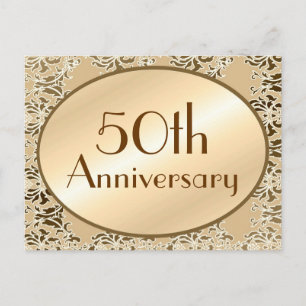 50th Anniversary Vintage Damask Postcards
