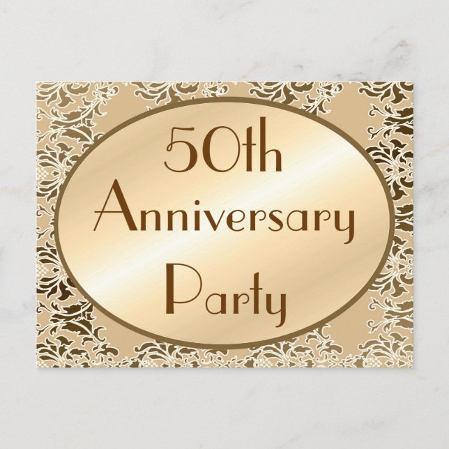50th Anniversary Vintage Invitation Postcards (Front)