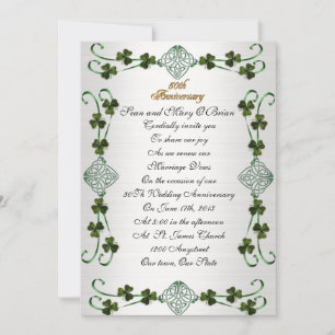 50th Anniversary vow renewal Irish Unity knot Invitation