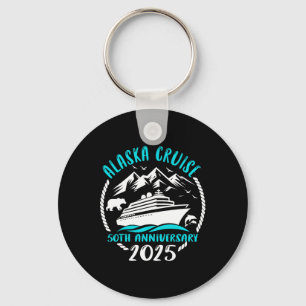 50th Anniversary Wedding Alaska Cruise 2025 Couple Keychain
