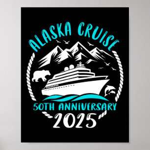 50th Anniversary Wedding Alaska Cruise 2025 Couple Poster
