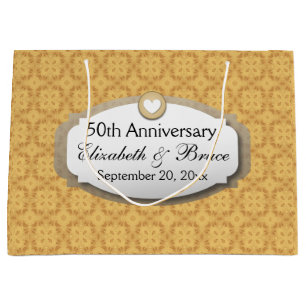 50th Anniversary Wedding Anniversary Gold Z05 Large Gift Bag