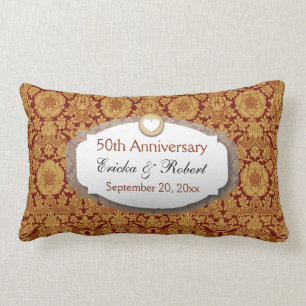50th Anniversary Wedding Anniversary Gold Z14 Lumbar Pillow