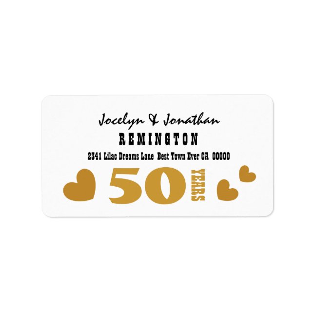 50th Anniversary Wedding Gold Black 4 Label (Front)
