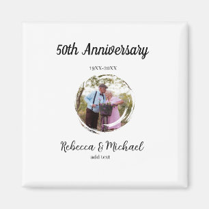 50th anniversary wedding photo circle name year magnet