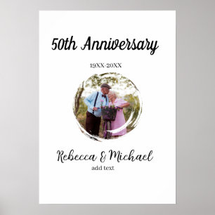 50th anniversary wedding photo circle name year poster