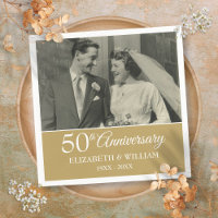 50th Anniversary Wedding Photo Elegant Golden