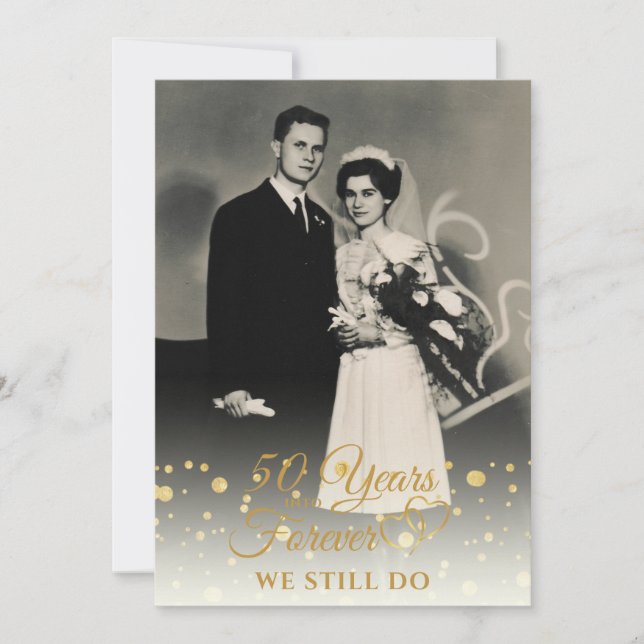 50th Anniversary YEARS INTO FOREVER Vow Renewal In Invitation (Front)