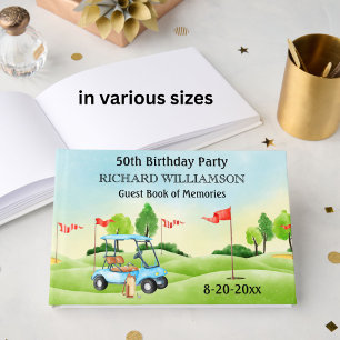 50TH (ANY YEAR) BIRTHDAY PARTY GOLF SIGN IN  GUEST BOOK