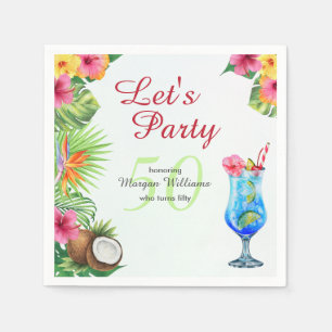 50th Bday Tropical Summer Dine & Cocktail Party  Napkin