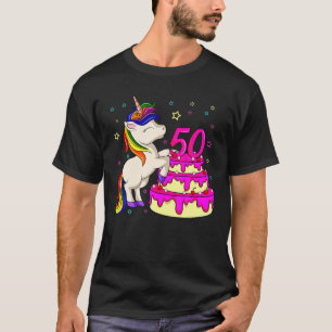 50th Bday Unicorn Rainbow Cake Theme Birthday Part T-Shirt