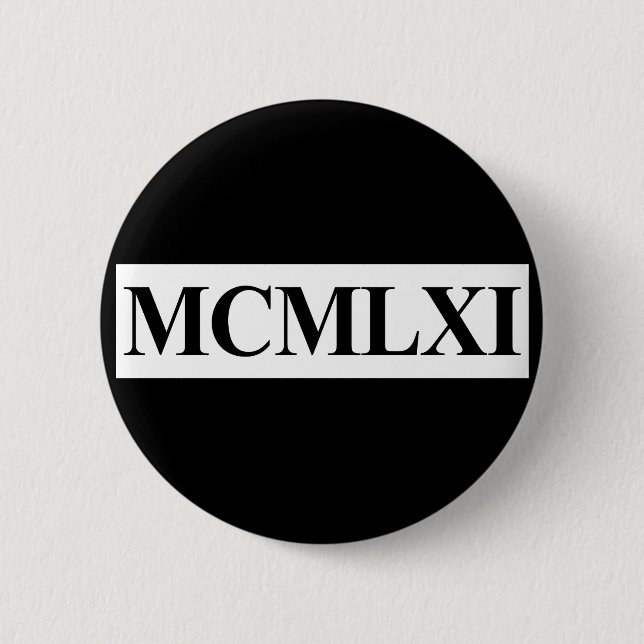 50th Birthday, 1961 2 Inch Round Button (Front)