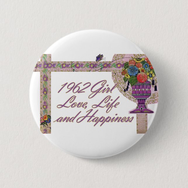 50th Birthday, 1962 2 Inch Round Button (Front)