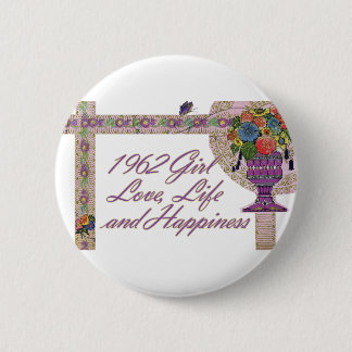50th Birthday, 1962 2 Inch Round Button