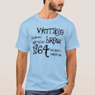 50th Birthday 1964 Vintage Brew Blue and Black T-Shirt