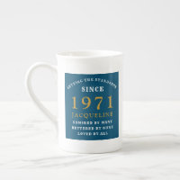 50th Birthday 1971 Blue Gold For Her Personalized