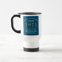 50th Birthday 1971 Blue Gold For Her Personalized