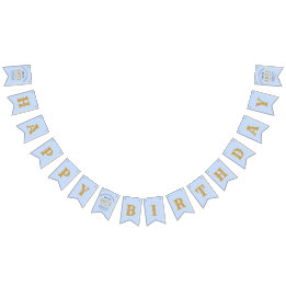 50th Birthday 1972 Blue Gold Name Chic Bunting Flags