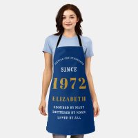 50th Birthday 1972 Elegant White Blue Gold