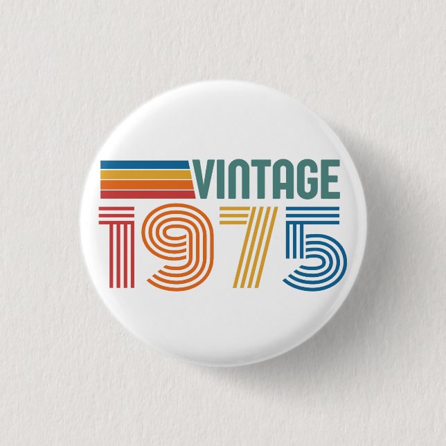 50th Birthday 1 Inch Round Button (Front)