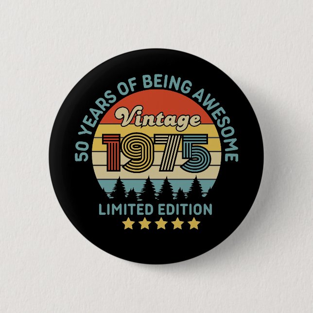 50th Birthday 2 Inch Round Button (Front)