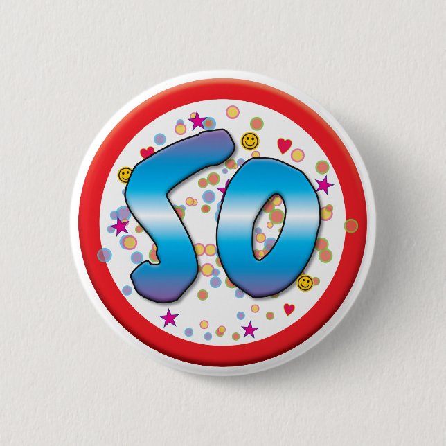 50th Birthday 2 Inch Round Button (Front)