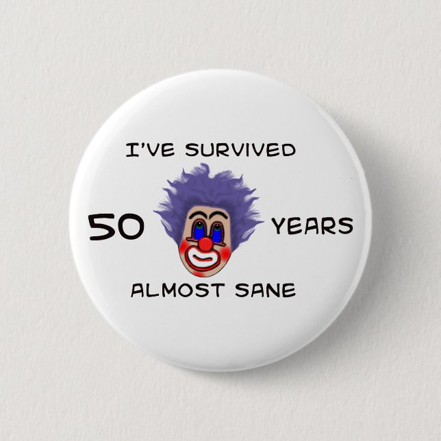 50th Birthday 2 Inch Round Button (Front)