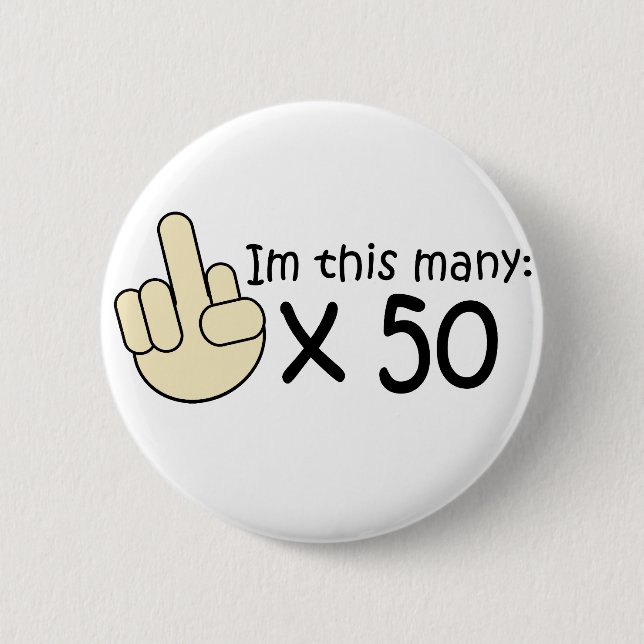 50th Birthday 2 Inch Round Button (Front)