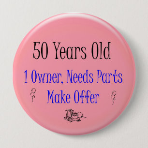 50th Birthday 4 Inch Round Button