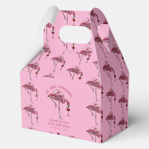 50th Birthday 50 and Fabulous Flamingo Custom Favor Box