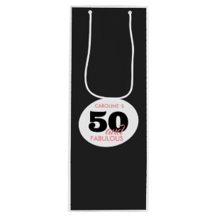 50th Birthday 50 and Fabulous  Wine Gift Bag