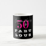 50th Birthday 50 fabulous Hot Pink Birthday Coffee Mug<br><div class="desc">This is a stylish, personalized 50th birthday, 50 and fabulous typography design. It is in trending hot pink and black, with stylish white typography. Perfect for a fun, chic and unforgettable 50th birthday party celebration, ideal as a gift or for party favours. This design is fully customizable. To personalize, simply...</div>