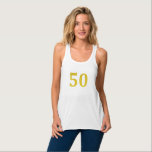 50th Birthday 50 Fifty Fiftieth Gold Glitter Cool Tank Top<br><div class="desc">Printed with pretty and simple gold glitter design for 50th birthday celebrations!</div>