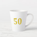 50th Birthday 50 Fifty Fiftieth Gold Glitter White Latte Mug<br><div class="desc">Printed with pretty and simple gold glitter design for 50th birthday celebrations!</div>