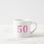 50th Birthday 50 Fifty Fiftieth Pink Glitter Ombre Espresso Cup<br><div class="desc">Printed with pretty and simple pink glitter design for 50th birthday celebrations!</div>