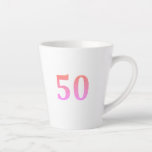 50th Birthday 50 Fifty Fiftieth Pink Glitter Ombre Latte Mug<br><div class="desc">Printed with pretty and simple pink glitter design for 50th birthday celebrations!</div>