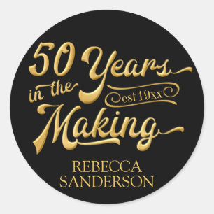 50th Birthday   50 YEARS IN THE MAKING Classic Round Sticker
