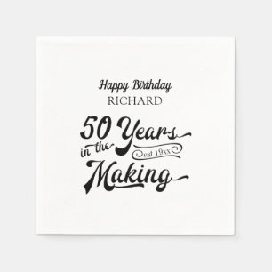 50th Birthday 50 YEARS IN THE MAKING Personalized Napkin