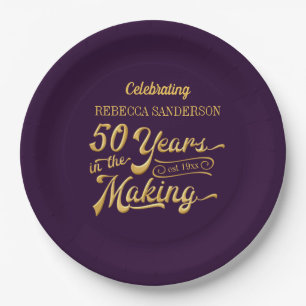 50th Birthday 50 YEARS IN THE MAKING Personalized Paper Plate