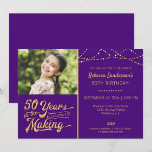 50th Birthday   50 YEARS IN THE MAKING Photo Invitation
