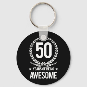 50th Birthday (50 Years Of Being Awesome) Keychain