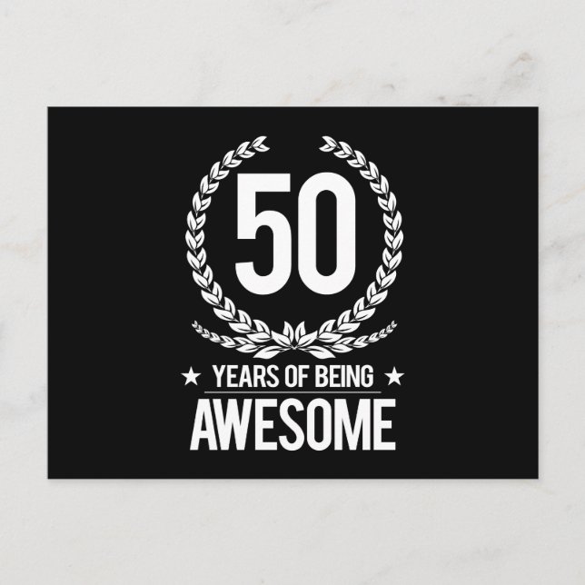 50th Birthday (50 Years Of Being Awesome) Postcard (Front)