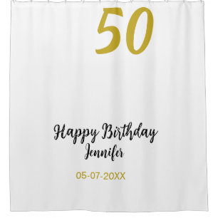 50th birthday add name date year black template go