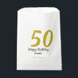 50th birthday add name date year black template go favour bag<br><div class="desc">editable design</div>