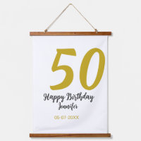 50th birthday add name date year black template go
