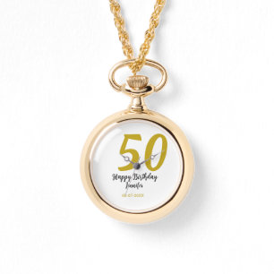 50th birthday add name date year black template go watch