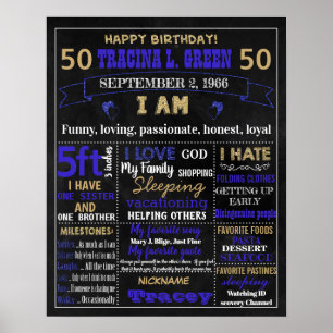 50th BIrthday adult cake smash chalkboard sign